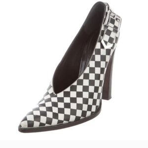 💯 Gianvito Rossi/Altzuzarra Black and White Buffalo Checkered Heels